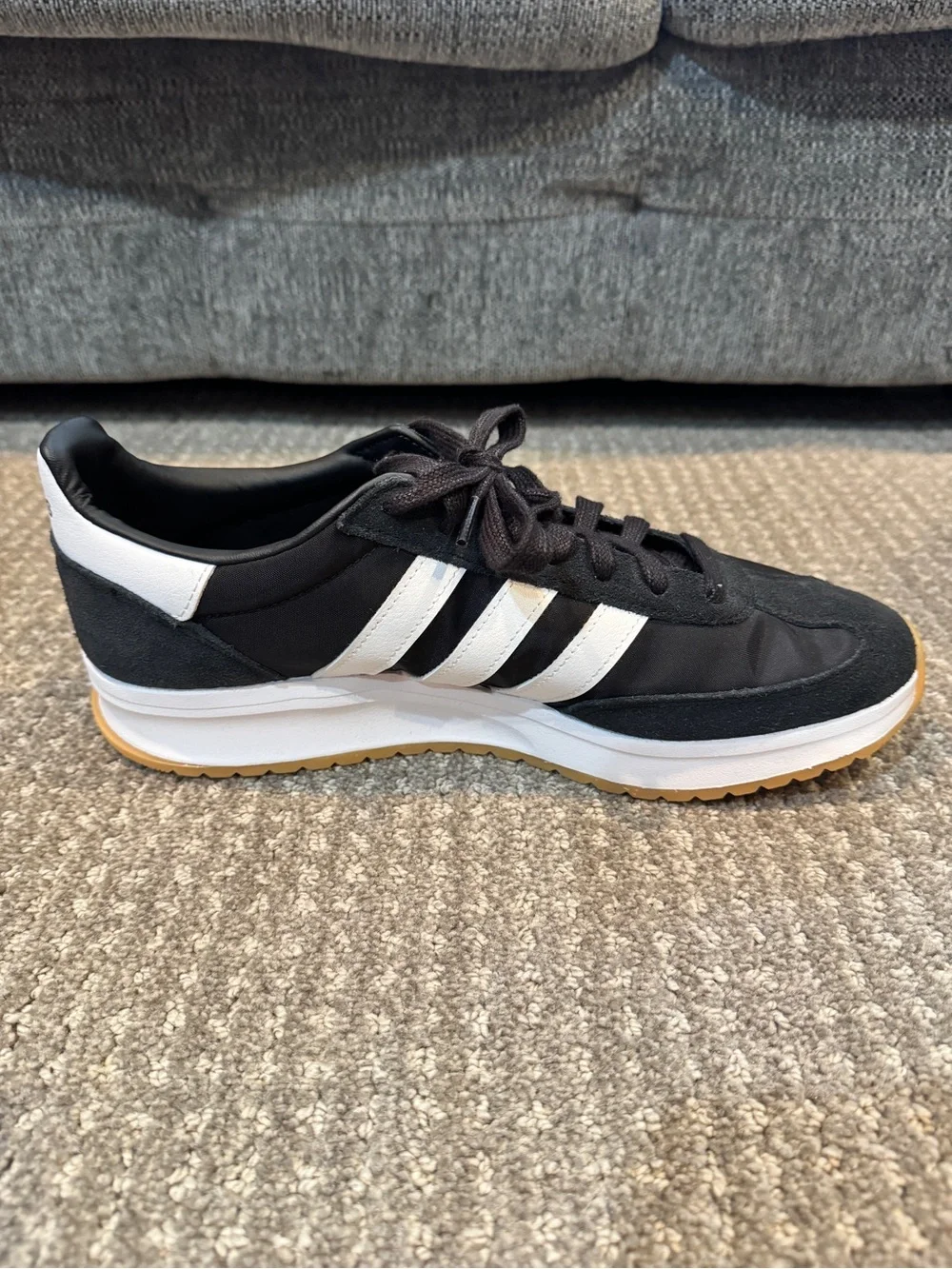 adidas cloudfoam Mens Run 70S 2.0 Sneakers Shoes Casual - Black/White